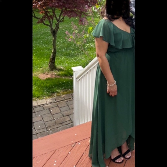 Baltic Born Katya Ruffle Maxi Dress | Evergreen - Picture 3 of 4